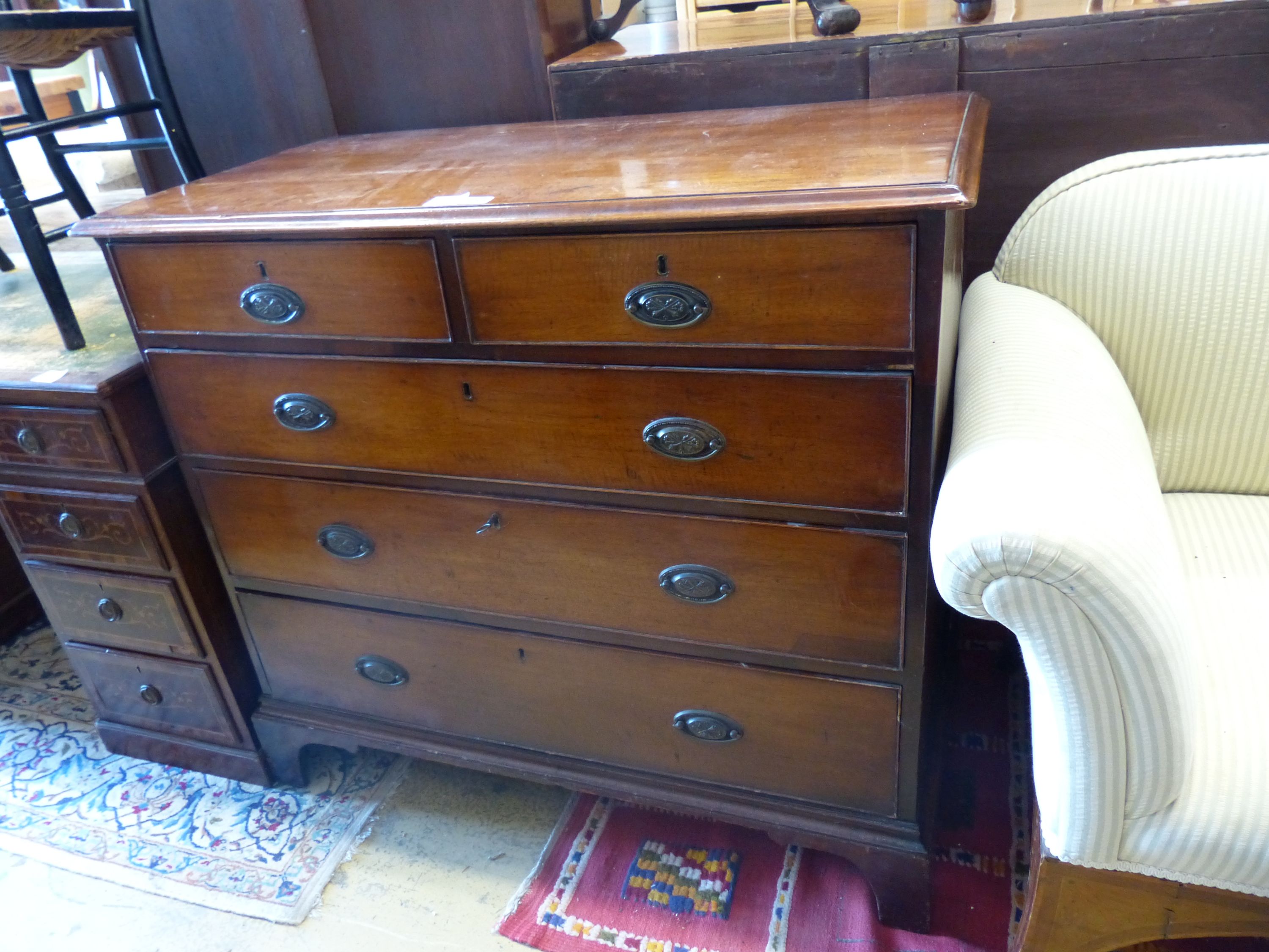 A George III mahogany chest, width 102cm, depth 52cm, height 92cm